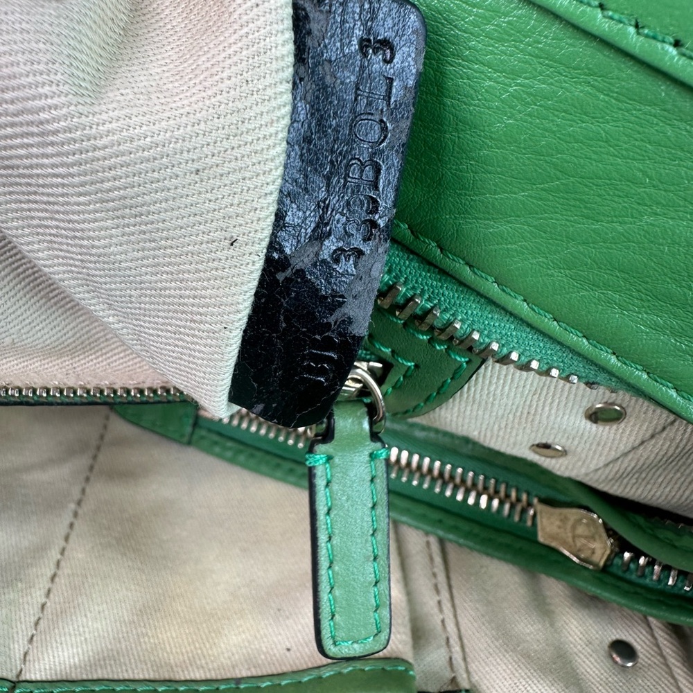Valentino Green Studded Leather Tote Handbag - Picture 8 of 9